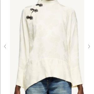 Zara Jacquard Oriental Blouse